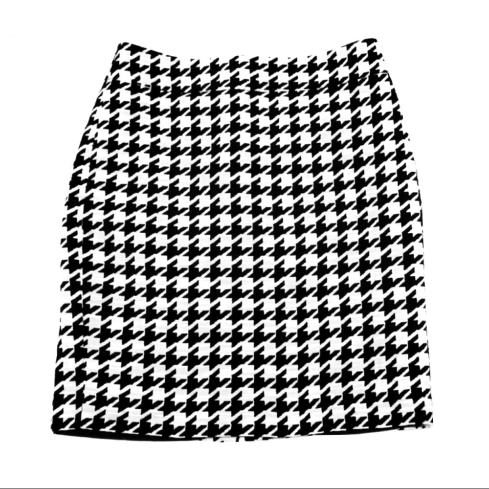 Ann Taylor Houndstooth patterned pencil skirt 2